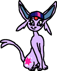 Size: 333x414 | Tagged: safe, artist:mega-poneo, derpibooru import, twilight sparkle, 1000 hours in ms paint, espeon, pokefied, pokémon, simple background, species swap, transparent background