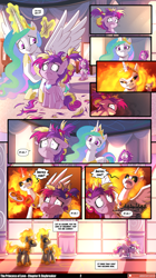 Size: 3541x6323 | Tagged: safe, artist:asura-00, artist:lummh, derpibooru import, daybreaker, princess cadance, princess celestia, rarity, vidala swoon, alicorn, earth pony, pony, unicorn, comic:the princess of love, g4, absurd file size, absurd resolution, alternate hairstyle, canterlot castle, chess, chess piece, chessboard, comic, dialogue, female, fiery mane, fiery tale, filly, filly cadance, fire, foal, horn, imagine spot, levitation, magic, male, messy mane, pinpoint eyes, plate, royal guard, scissors, scone, speech bubble, stallion, telekinesis, young cadance, younger