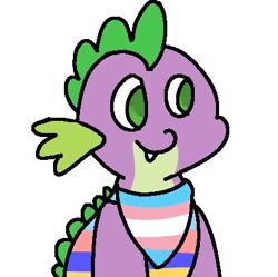 Size: 406x405 | Tagged: safe, artist:og_coon, spike, solo, transgender pride flag