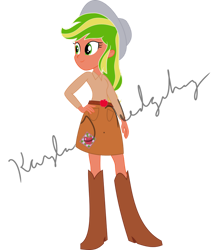 Size: 840x951 | Tagged: source needed, safe, artist:kaylathehedgehog, derpibooru import, oc, equestria girls, g4, boots, clothes, cowboy boots, cowboy hat, cowgirl, hat, shoes, simple background, skirt, solo, stetson, transparent background