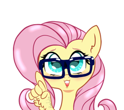 Size: 1870x1665 | Tagged: safe, artist:flutterbug18, derpibooru import, fluttershy, pegasus, pony, cute, feather fingers, female, glasses, mare, shyabetes, simple background, solo, white background, wing hands, wings