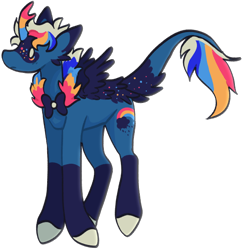 Size: 580x600 | Tagged: safe, artist:catastrophyte, derpibooru import, oc, oc only, hybrid, kirin, pegasus, pony, full body, kirin hybrid, kirin oc, pony hybrid, simple background, smiling, solo, transparent background