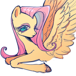 Size: 750x750 | Tagged: safe, artist:nimingxiwang168, derpibooru import, fluttershy, pegasus, pony, solo