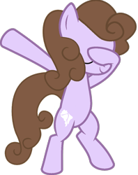 Size: 813x1024 | Tagged: safe, derpibooru import, edit, earth pony, pony, g4, alternate cutie mark, background pony, bipedal, candyshell cream, dab, eyes closed, female, mare, recolor, simple background, solo, transparent background, vector, vector edit