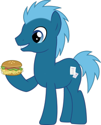 Size: 1585x1974 | Tagged: safe, derpibooru import, edit, earth pony, pony, g4, background pony, burger, eiffel, food, hay burger, holding something, male, recolor, simple background, smiling, solo, stallion, transparent background, vector, vector edit