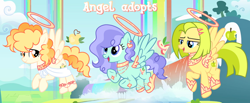 Size: 1280x526 | Tagged: safe, artist:vi45, derpibooru import, oc, oc only, pegasus, pony, female, halo, mare