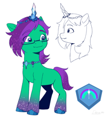 Size: 2551x2919 | Tagged: safe, artist:daisy_marshmallow, derpibooru import, oc, oc:star pine, auroricorn, auroricorn oc, reference sheet, simple background, solo, white background