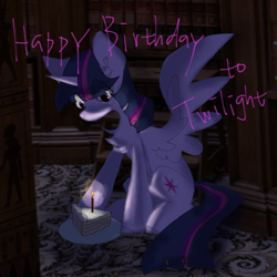 Size: 1080x1080 | Tagged: safe, artist:咸茶吾良夜, derpibooru import, twilight sparkle, birthday