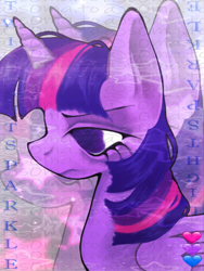 Size: 600x800 | Tagged: safe, artist:s0mato, derpibooru import, twilight sparkle, alicorn, pony, g4, bust, depressed, frown, horn, looking down, sad, solo