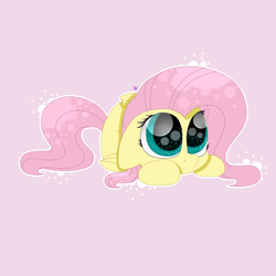 Size: 1650x1650 | Tagged: safe, artist:kathepart, derpibooru import, fluttershy, pegasus, g4, big eyes, commission, cute, pink background, shyabetes, simple background, solo, ych example, your character here