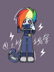 Size: 1080x1440 | Tagged: safe, alternate version, artist:土笋冻线条, derpibooru import, rainbow dash, human, equestria girls, g4, the cutie re-mark, alternate timeline, apocalypse dash, crystal war timeline, equestria girls-ified, panty and stocking with garterbelt