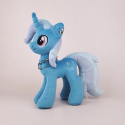 Size: 1000x1000 | Tagged: safe, artist:larsen toys, derpibooru import, trixie, pony, unicorn, g4, ear piercing, earring, female, horn, jewelry, mare, necklace, photo, piercing, smiling, solo