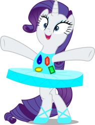 Size: 828x1093 | Tagged: safe, artist:justphase, derpibooru import, rarity, pony, unicorn, g4, arms in the air, ballerina, ballet, ballet slippers, clothes, cute, female, gemstones, horn, mare, on hind legs, open mouth, raribetes, raririna, simple background, solo, standing, transparent background, tutu