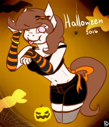 Size: 736x856 | Tagged: safe, artist:jaywaan, derpibooru import, anthro, earth pony, clothes, costume, female, halloween, halloween costume, holiday, solo