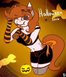 Size: 736x856 | Tagged: safe, artist:jaywaan, derpibooru import, anthro, earth pony, clothes, costume, female, halloween, halloween costume, holiday, solo