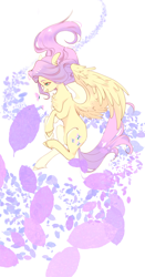 Size: 1610x3065 | Tagged: safe, artist:luktea, derpibooru import, fluttershy, butterfly, pegasus, pony, beautiful, female, mare, smiling, solo, yellow coat