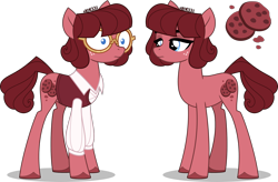 Size: 2000x1310 | Tagged: safe, artist:orin331, derpibooru import, smart cookie, earth pony, pony, g4, alternate design, female, frown, glasses, hooves, mare, redesign, simple background, solo, transparent background