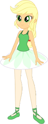 Size: 591x1525 | Tagged: safe, artist:invisibleink, artist:tylerajohnson352, derpibooru import, applejack, human, equestria girls, g4, applejack also dresses in style, applerina, ballerina, ballet slippers, bare shoulders, beautiful, clothes, cute, dress, leotard, pretty, simple background, sleeveless, solo, tights, transparent background, tutu