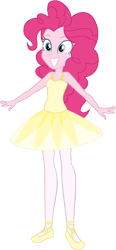 Size: 756x1626 | Tagged: safe, artist:invisibleink, artist:tylerajohnson352, derpibooru import, pinkie pie, human, equestria girls, g4, ballerina, ballet slippers, bare shoulders, beautiful, clothes, cute, dress, leotard, pinkarina, pretty, simple background, sleeveless, solo, tights, transparent background, tutu