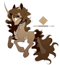 Size: 1192x1300 | Tagged: safe, artist:purgarawry, derpibooru import, oc, oc only, oc:fallowdelis, pony, unicorn, chest fluff, choker, curved horn, horn, reference sheet, simple background, solo, transparent background