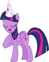 Size: 782x990 | Tagged: safe, derpibooru import, edit, edited screencap, editor:homersimpson1983, screencap, twilight sparkle, twilight sparkle (alicorn), alicorn, g4, background removed, female, hat, not a vector, party hat, solo