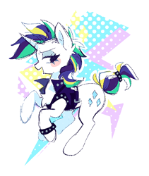 Size: 528x627 | Tagged: safe, artist:buttzaton, derpibooru import, rarity, pony, unicorn, alternate hairstyle, horn, punk, raripunk, solo