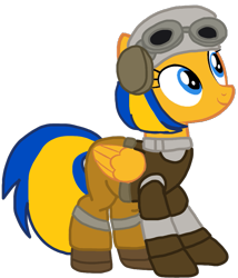 Size: 901x1052 | Tagged: safe, artist:amity, derpibooru import, oc, oc only, oc:flare spark, pegasus, female, feminism, goggles on head, simple background, star wars, transparent background