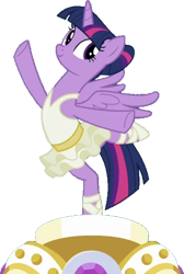 Size: 1694x2520 | Tagged: safe, derpibooru import, edit, edited screencap, editor:homersimpson1983, screencap, twilight sparkle, twilight sparkle (alicorn), alicorn, a royal problem, g4, background removed, ballerina, figurine, music box, not a vector