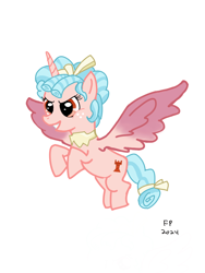 Size: 1620x2160 | Tagged: safe, artist:funnypancake, derpibooru import, cozy glow, alicorn, alicornified, cozycorn, female, race swap, simple background, solo, white background