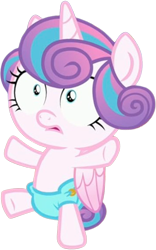 Size: 1577x2520 | Tagged: safe, derpibooru import, edit, edited screencap, editor:homersimpson1983, screencap, princess flurry heart, alicorn, pony, a flurry of emotions, g4, season 7, baby, baby alicorn, baby pony, bipedal, cute, diaper, female, flurrybetes, foal, not a vector, safety pin