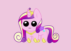 Size: 4967x3554 | Tagged: safe, artist:lipitea, derpibooru import, princess cadance, alicorn, pony, g4, autism creature, high res, pink background, simple background, solo