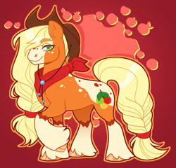 Size: 1024x984 | Tagged: safe, artist:sadelinav, derpibooru import, applejack, earth pony, pony, redesign, solo