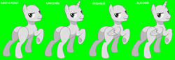 Size: 13568x4648 | Tagged: safe, artist:jonesdylan874, derpibooru import, alicorn, earth pony, pegasus, pony, unicorn, g4, base, butt, flank, green background, horn, looking back, male, plot, sexy, simple background, stallion