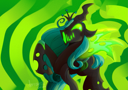 Size: 1413x988 | Tagged: safe, artist:fernsensei, derpibooru import, queen chrysalis, changeling, changeling queen, solo