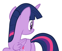 Size: 2192x1788 | Tagged: safe, anonymous artist, derpibooru exclusive, derpibooru import, twilight sparkle, twilight sparkle (alicorn), alicorn, pony, g4, the hearth's warming club, .svg available, butt, female, folded wings, horn, mare, multicolored hair, multicolored mane, multicolored tail, plot, simple background, solo, tail, transparent background, vector, wings