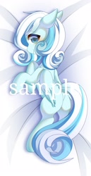 Size: 2000x3872 | Tagged: safe, artist:alus, derpibooru import, oc, oc:snowdrop, pegasus, pony, blushing, female, filly, foal, looking at you, looking back, looking back at you, lying down, on side, sample, smiling, solo, text