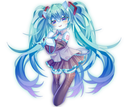 Size: 3143x2700 | Tagged: safe, artist:alus, derpibooru import, pony, anime, blushing, boots, clothes, female, hatsune miku, mare, open mouth, ponified, shoes, simple background, skirt, smiling, solo, species swap, transparent background, vocaloid