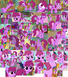 Size: 900x1019 | Tagged: safe, derpibooru import, edit, edited screencap, screencap, berry punch, berryshine, earth pony, pony, call of the cutie, fall weather friends, g4, season 1, winter wrap up, collage, female, mare, winter wrap up vest