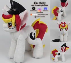 Size: 2160x1920 | Tagged: safe, artist:chillynachos, derpibooru import, oc, oc only, oc:lazy sunday, pony, unicorn, commission, commission open, craft, hat, horn, plushie, pony plushie, solo, unicorn oc