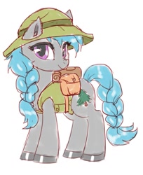 Size: 623x764 | Tagged: source needed, safe, artist:buttercupsaiyan, derpibooru import, pony, clothes, concept art, cute, hat, ponies and jellykin, ranger, simple background, sketch, solo, vest, white background