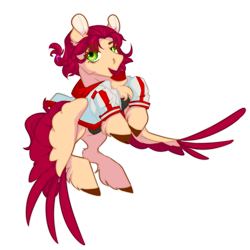 Size: 1300x1300 | Tagged: safe, artist:komodon, derpibooru import, pegasus, pony, camlop, female, mare, ponified, simple background, solo, species swap, white background, yakuza