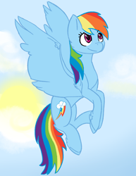 Size: 850x1100 | Tagged: safe, artist:summerbeachyt, derpibooru import, rainbow dash, pegasus, pony, g4, smiling, smirk, solo