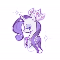 Size: 2669x2706 | Tagged: safe, artist:xiaoluoluoxingbiao, derpibooru import, princess platinum, rarity, unicorn, g4, bust, female, horn, mare, portrait, simple background, solo, sparkles, white background