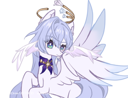 Size: 750x577 | Tagged: safe, alternate version, artist:xiaoshundrew, derpibooru import, pegasus, pony, female, honkai: star rail, mare, ponified, robin (honkai: star rail), species swap