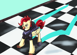 Size: 1518x1075 | Tagged: safe, artist:skunkstripe, derpibooru import, oc, hippogriff, armor, chessboard, hippogriff oc, soldier, solo, storm guard, storm king's emblem