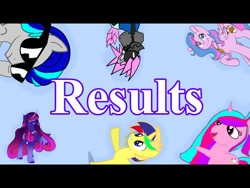 Size: 640x480 | Tagged: safe, artist:oblivionfall, artist:sophia mei, derpibooru import, oc, oc only, oc:art star, oc:flutterpaws, oc:sophia mei, pegasus, pony, unicorn, blue background, horn, simple background, sunglasses, youtube thumbnail