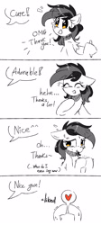 Size: 1609x3607 | Tagged: safe, artist:morningbullet, derpibooru import, oc, oc:noot, earth pony, pony, blushing, comic, heart, simple background, speech bubble, sweat, text, white background