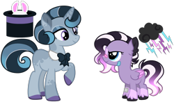 Size: 2914x1716 | Tagged: safe, artist:strawberry-spritz, derpibooru import, pegasus, pony, unicorn, bandaid, bandaid on nose, duo, female, filly, foal, horn, magical lesbian spawn, mare, offscreen character, offspring, parent:diamond tiara, parent:marble pie, parent:marbletrixie, parent:rumble, parent:trixie, parents:tiarumble, simple background, transparent background