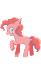 Size: 750x1334 | Tagged: safe, artist:cocohello, derpibooru import, pinkie pie, earth pony, pony, g4, female, mare, raised hoof, raised leg, simple background, solo, transparent background