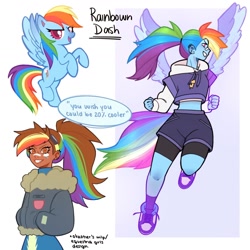 Size: 1440x1440 | Tagged: safe, artist:olikotier, derpibooru import, rainbow dash, human, g4